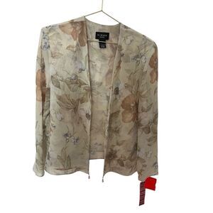 NWT Virgo Petite Sz 14 floral sheer cardi jacket